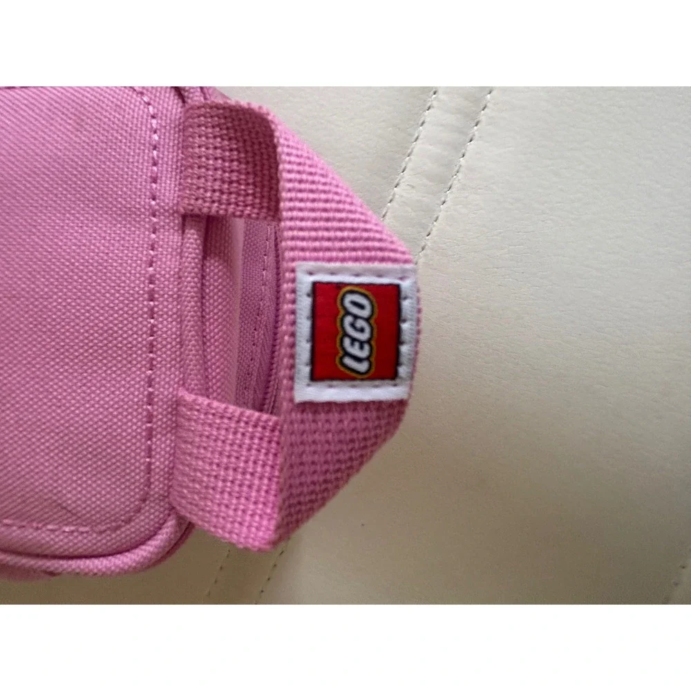LEGO Brick Pouch Pink Canvas Pencil Case Travel Organizer Bag 2x1 Stud Design